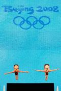图文-跳水女子双人10米台决赛 英国选手跃入水中