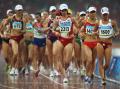 图文-田径女子20公里竞走决赛 中国时娜紧紧跟随