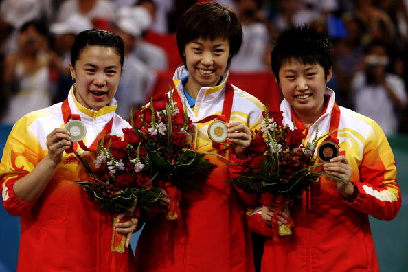 图文-奥运会女子单打决赛 中国姑娘包揽金银铜 
