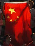 图文-女排小组赛中国战古巴 五星红旗助威