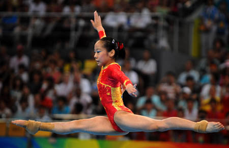 Chinese girls claim first Olympic gymnastics team crown
