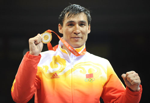 Photo: China's Zhang Xiaoping wins Olympic Light Heavyweight (81kg) gold