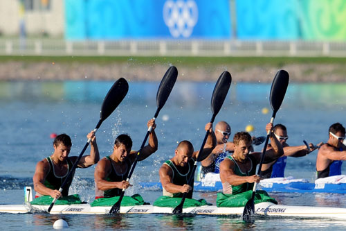 Photo: Belarus wins Men's Kayak Four (K4) 1000m gold