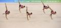 图文-艺术体操集体全能比赛 白俄罗斯的五个队员