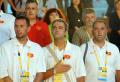 图文-各国奥运代表团举行升旗仪式 黑山奥运代表团