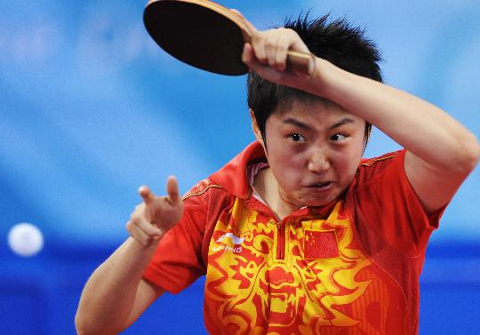 图文-乒乓球女单郭跃晋级半决赛 郭跃要吃掉对手