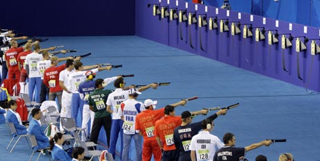 图文-奥运会现代五项比赛回顾 比赛在枪声中开始