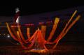 图文-北京奥运会闭幕式 寓意祥云的丝带缓缓拉起