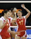 图文-[奥运]女排中国VS美国 中国队庆祝得分