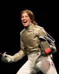 图文-奥运女子佩剑个人赛 贝丽卡获胜后异常激动