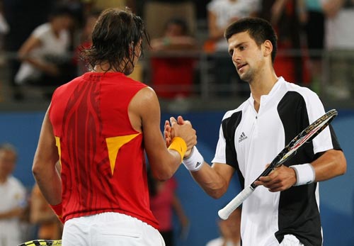 图文-[奥运]网球男单半决赛 赛后双方友好握手