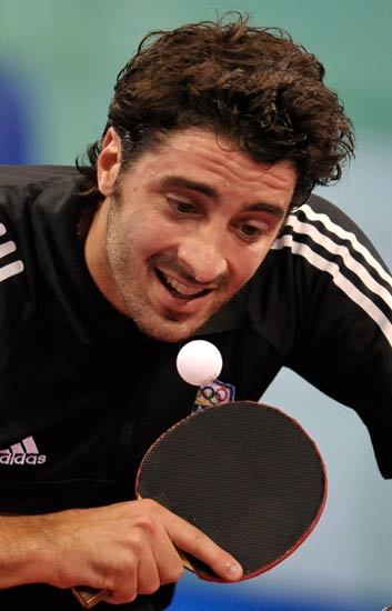 图文-乒乓球男单第二轮开战 希腊选手吉奥尼斯