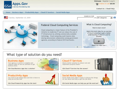 Apps.gov网站首页