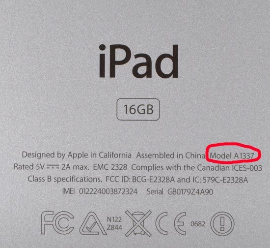 此图为在美国正式上市的3G版IPAD截图，背面显示编号也为A1337。(新浪科技配图)
