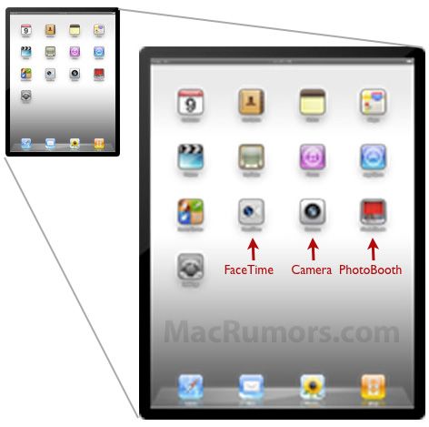 iOS4.3 Jie Tu Xian Shi iPad2 Yong You She Xiang Tou ( Tu ) IOS4.3 check scheme shows IPad2 is had photograph like the head (graph)