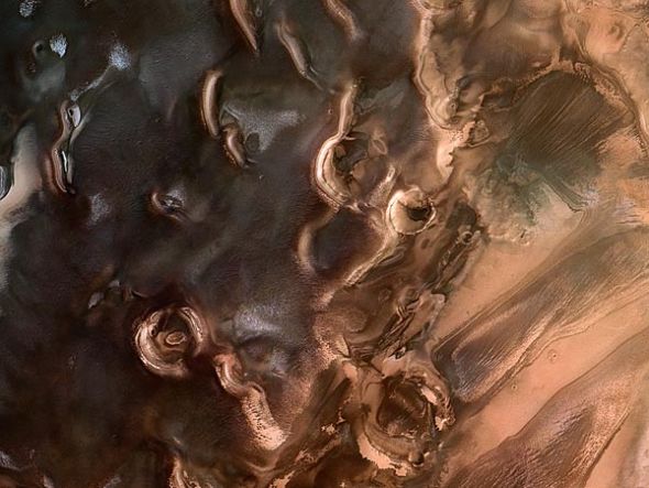 火星南极(图片来源：ESA)