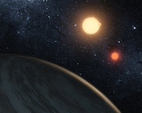 绕两颗恒星运行的气态巨行星kepler-16b精美大图欣赏