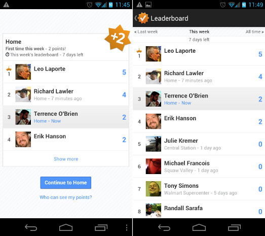 谷歌Latitude推签到积分奖励挑战Foursquare