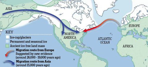 石器时代欧洲猎人的迁移路线图。