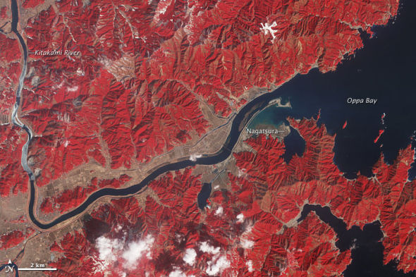 每日卫星照：太空拍大地震改变日本地貌(图)
