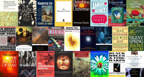 《新科学家》杂志网络版评出迄今为止最具影响力的10本科普图书，达尔文的《物种起源》和霍金的《时间简史》等上榜