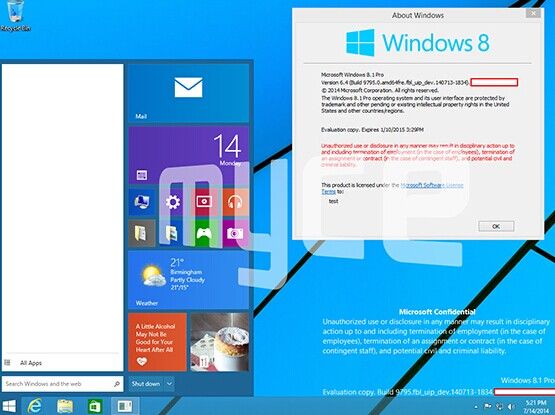 Windows 9开始菜单新图曝光 将取代Windows 8开始屏幕