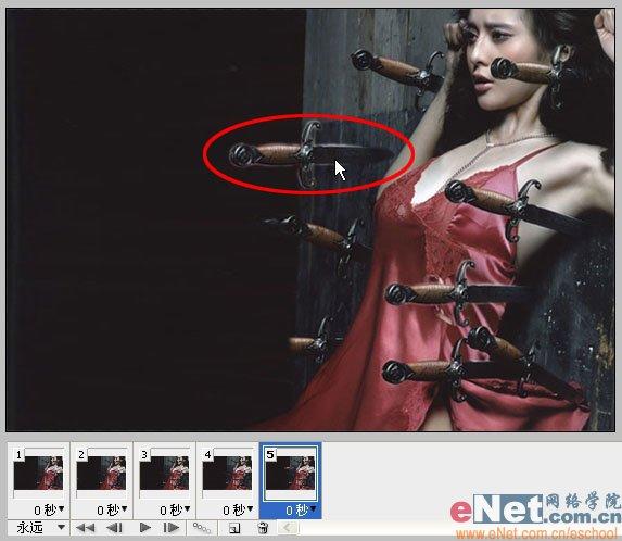Photoshop打造摄人心魄<em>美女</em>飞刀动画(5)_软