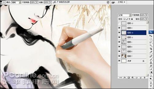 AdobePhotoshopCS3����ˮī�����Ů(3)