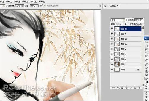 AdobePhotoshopCS3����ˮī�����Ů(3)