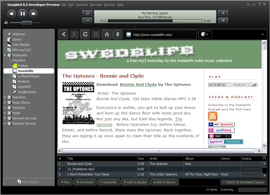 Web2.0时代的播放软件Songbird0.6RC4更新