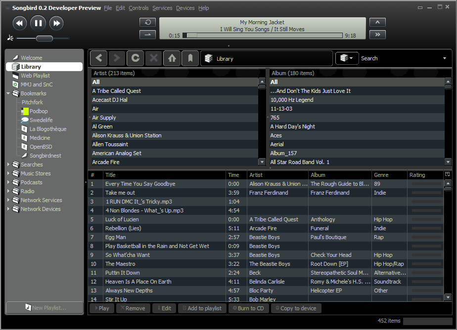 Web2.0时代的播放软件Songbird0.6RC4更新