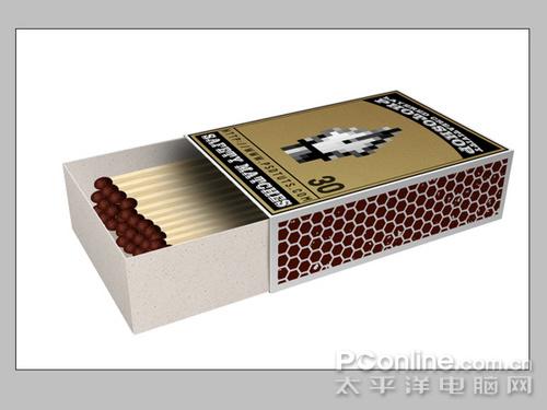 逼真Photoshop竟能做出3D火柴盒(6)