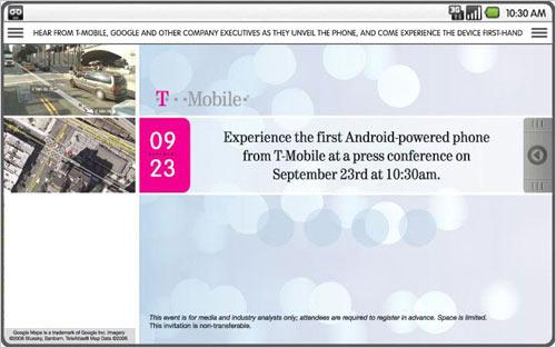 首款Google手机9月23日发布定名为G1