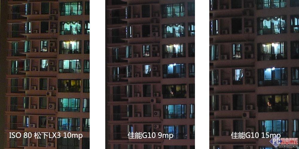 画面品质比较佳能G10松下LX3感光度对比