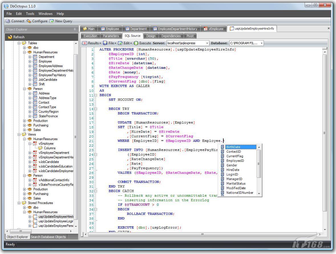 DbOctopus:SQL Server代码编辑工具_软件学园