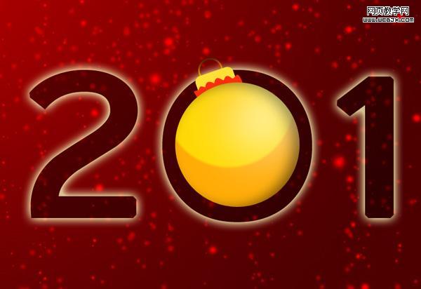 Photoshop制作简洁红色的2010圣诞壁纸_软件