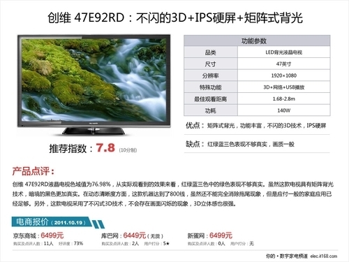创维 47E92RD液晶电视