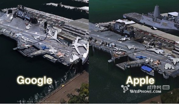苹果3D地图与谷歌Earth大比拼:苹果完胜_软件