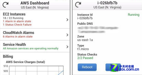 亚马逊云服务AWS管理客户端登录Android_手