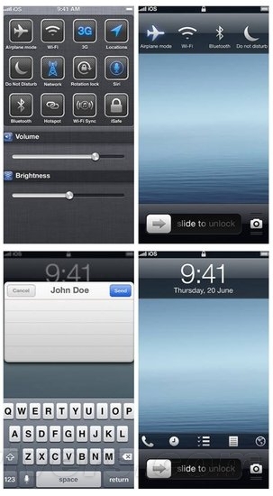 iOS 7概念设计再曝光:锁屏界面可编辑短信_软