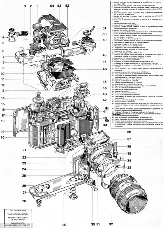 尼康经典胶片单反精密分解图|尼康|胶片|相机_