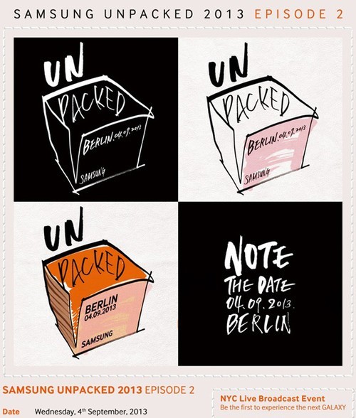 9月4日德国柏林 三星Note Ⅲ邀请函发布 