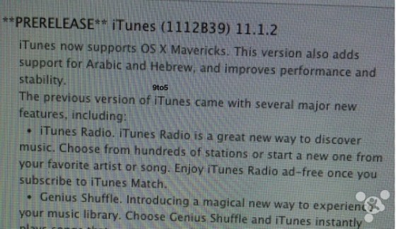 iTunes11.1.2更新完善對Mavericks支援