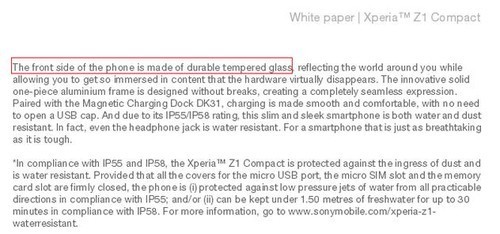 玻璃or塑料？ 索尼Z1 Compact后盖起争议 