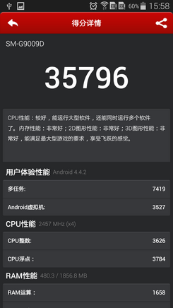 三星Galaxy S5跑分