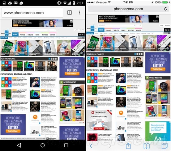 海量图：iOS 8.1对比Android 5.0