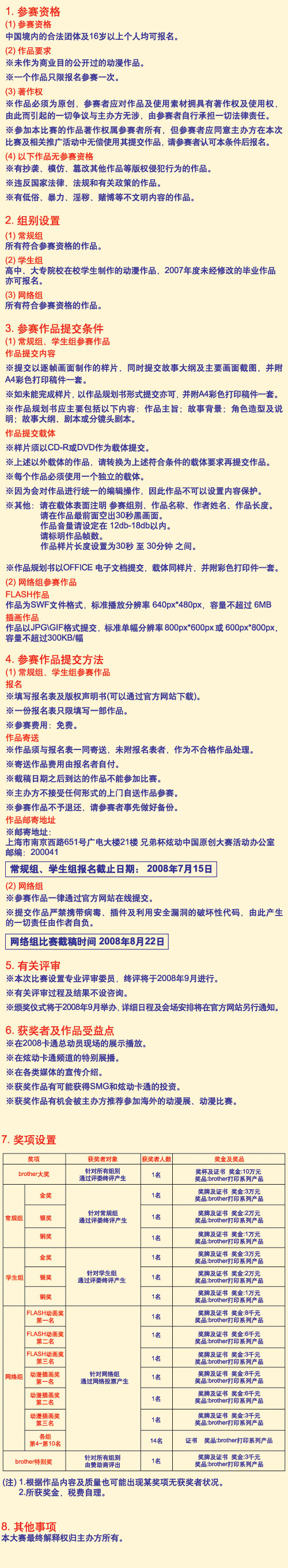 首届“兄弟杯”炫动中国原创大赛参赛规则