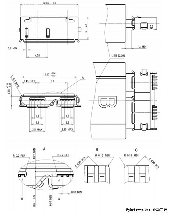 micro微型接口尺寸图