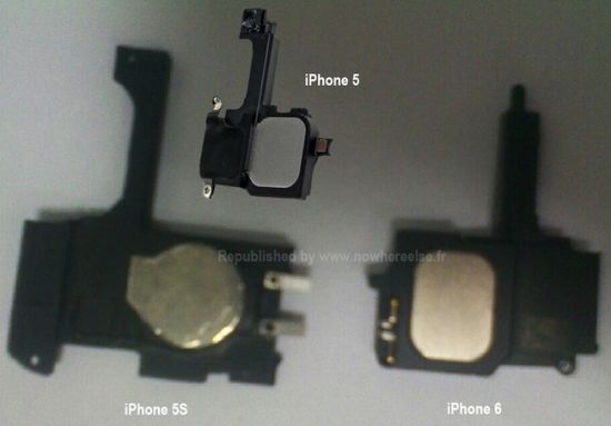 iPhone 5S/6的扬声器图片曝光，外观上有较大差别。