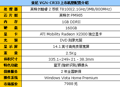 浓郁黑版索尼影音笔记本CR33降到7988